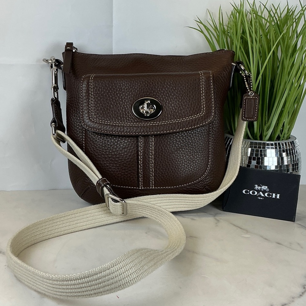 Coach Vintage Dark Chocolate‎ Brown Leather Shoulder Crossbody Bag - Picture 4 of 11